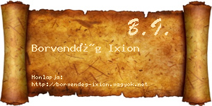 Borvendég Ixion névjegykártya